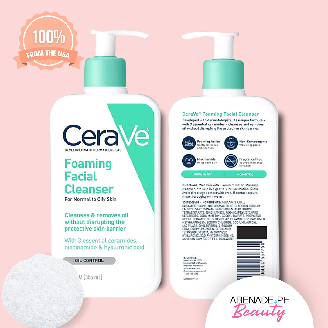 CeraVe Foaming Facial Cleanser For Normal To Oily Skin Oil Control (19 ...