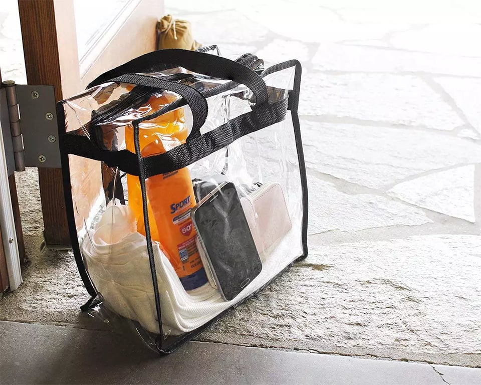 Clear Vinyl Grocery Tote Bag