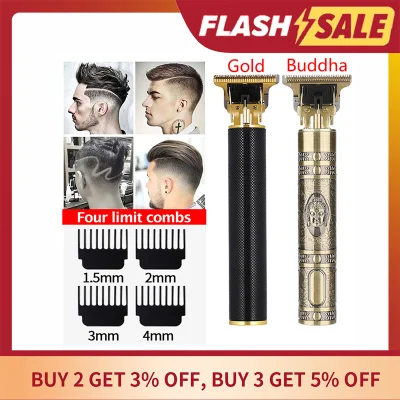 Electric Rechargeable Cordless Buddha Men Hair Clipper Trimmer Shaver Beard Razor Cutter Kit