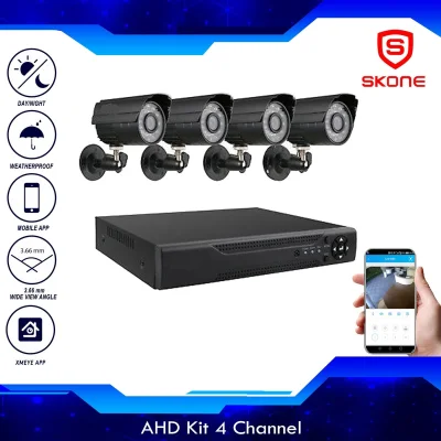 AHD Kit CCTV 4 Channel Kit Full HD 720P Waterproof Surveillance Screen Video Monitor