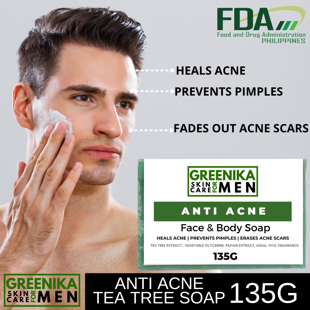 [ ANTI ACNE SOAP FOR MEN ] Greenika Organic Tea Tree Soap Anti Acne