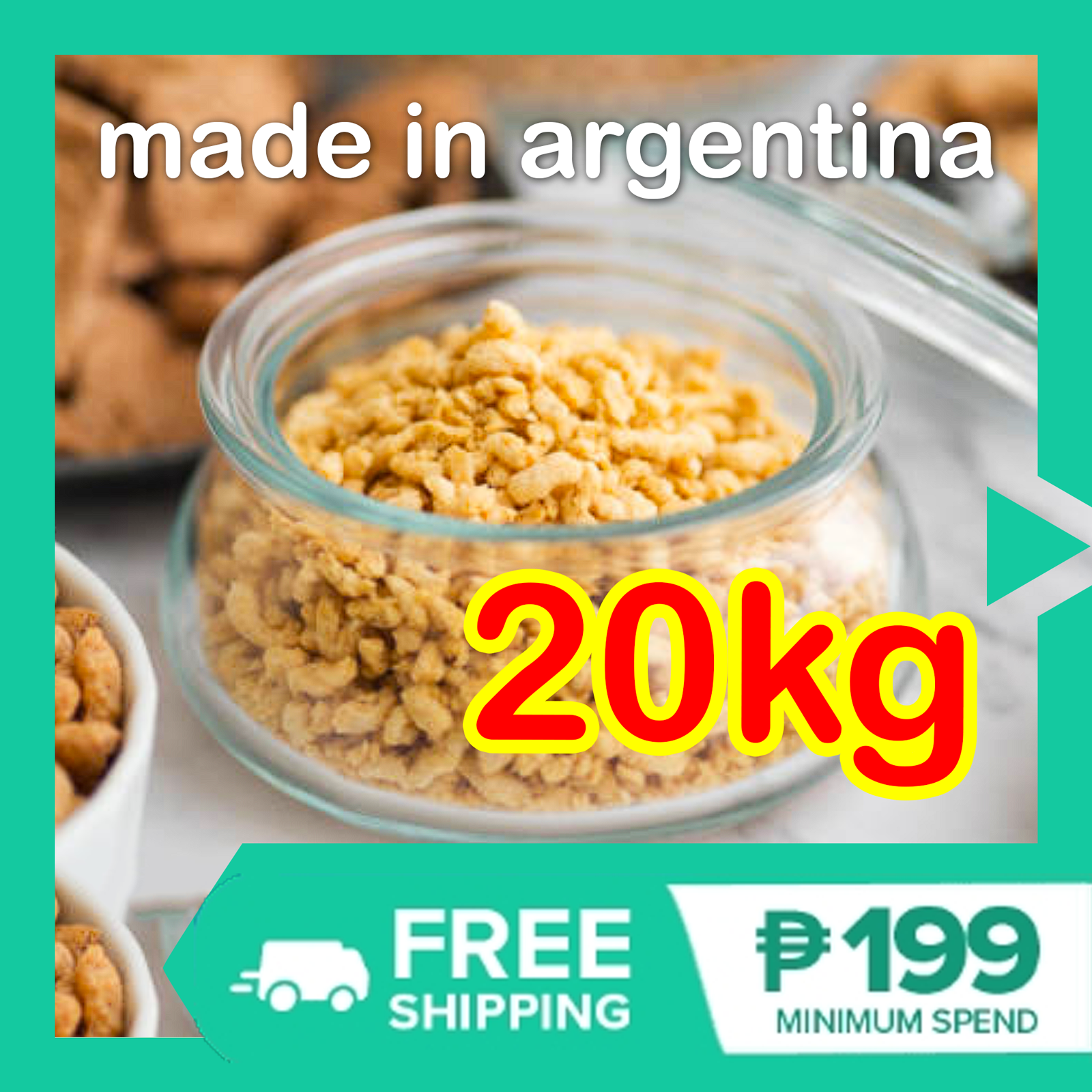 20kg Vegan Food Product TVP TEXTURED VEGETABLE PROTEIN Chunks Argentina