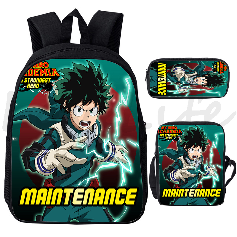 3 Pcsset My Hero Academia Backpacks for Boys Girls Mha Backpack