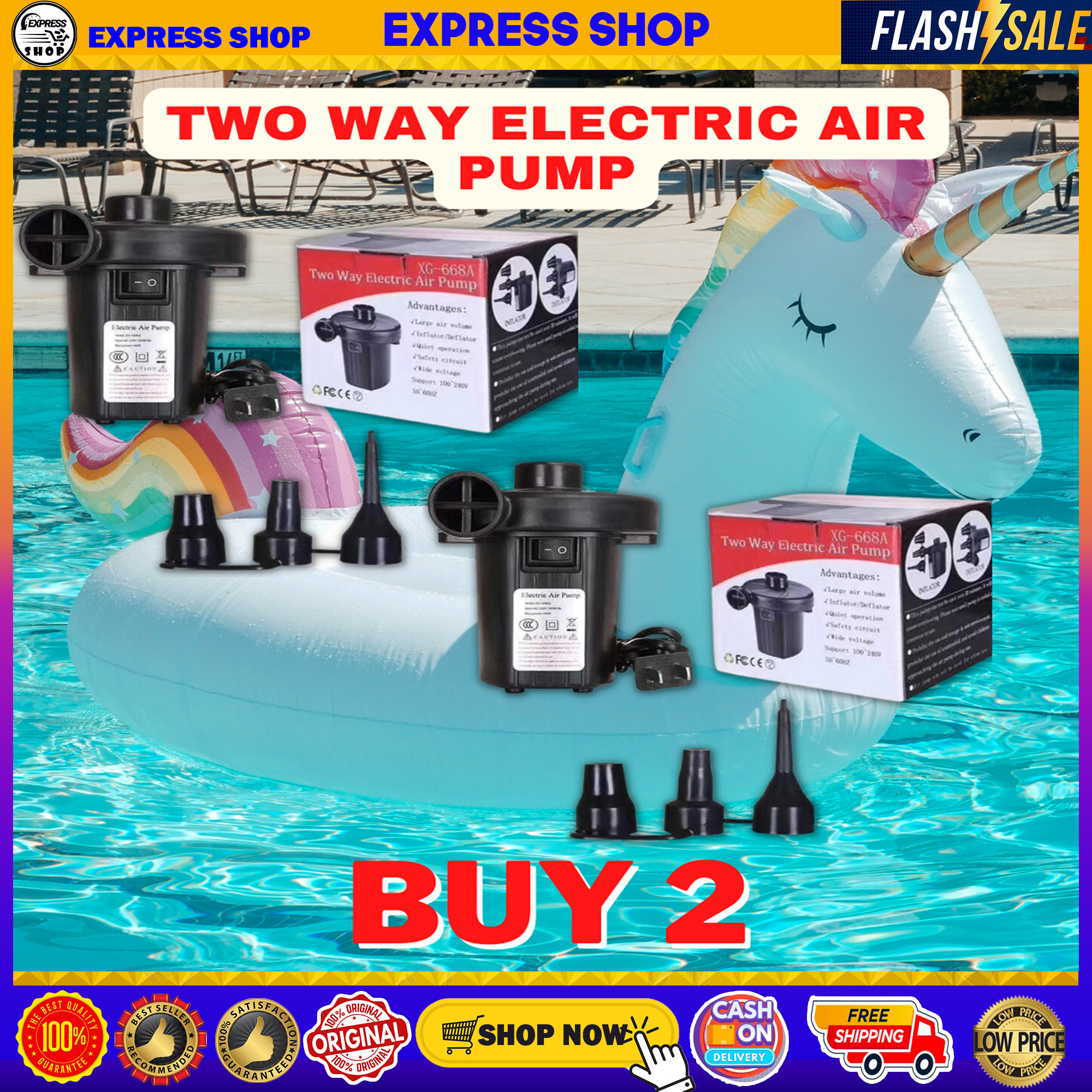 ORIGINAL BUY 1 TAKE 1 TWO WAY ELECTRIC AIR PUMP AIR COMPRESSOR PORTABLE BALLOON PUMP ELECTRIC