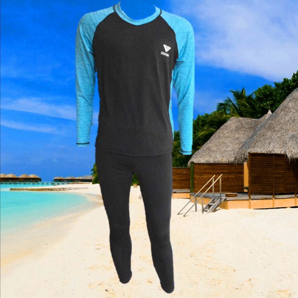 Men's Rash Guard Swimwear Set Leggings 