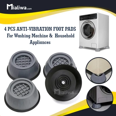 4 Pcs Anti-Vibration Foot Pads For Washing Machine & Household Appliances, Round Rubber Base Non-Slip Noise Reducing Ref Stand Feet Pads, Anti-Skid Anti-Slip Mat Rubber Isolation Furniture Lifter Protection For Refrigerator, Dryer, Fridge, Tables & Chairs