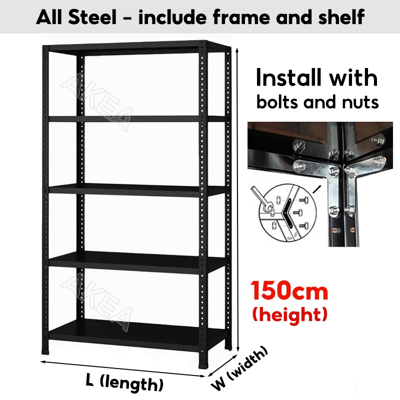 [Bearing 450KG] Steel Rack Shelves Boltless Display Rack Grocery Rack Shelf Rack for Warehouse