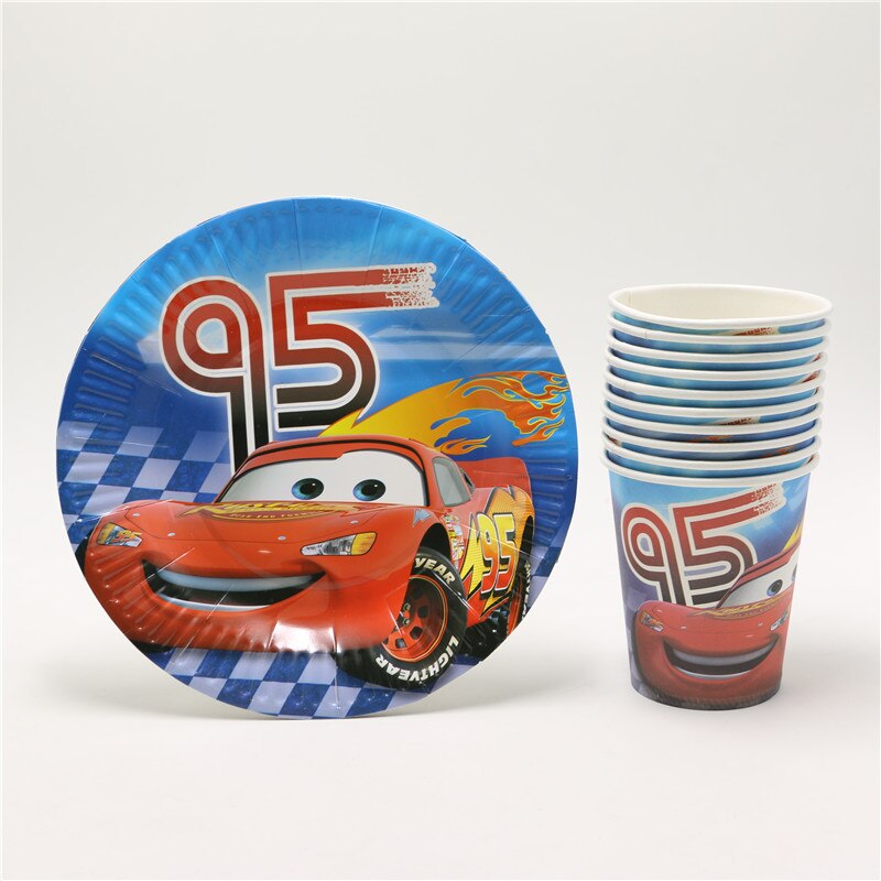 Cars paper plates and cups 10 Pcs paper plate and 10 Pcs paper cups ...
