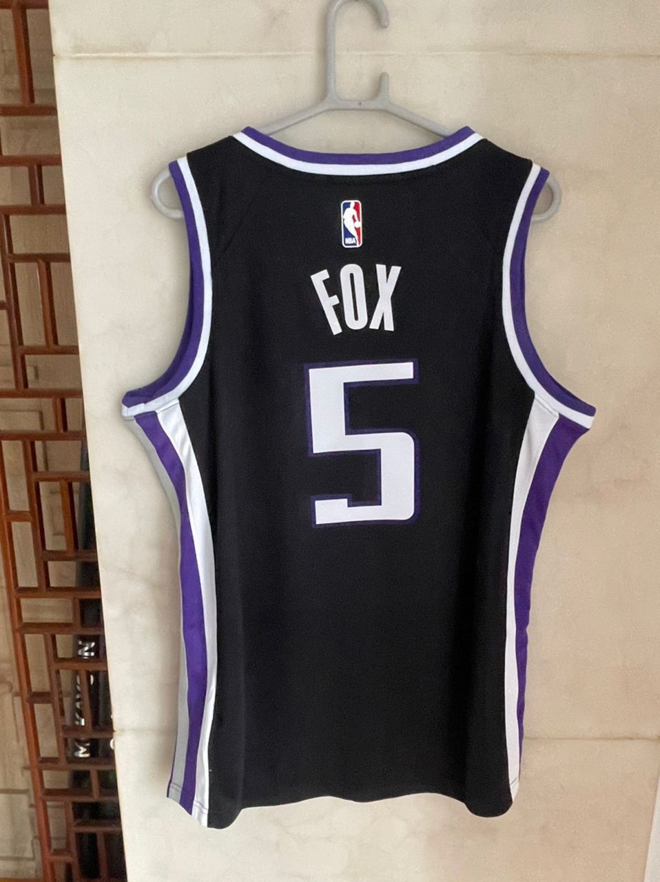 NBA Heat Pressed Mens 2022-2023 Gray Sacramento Kings #5 Fox