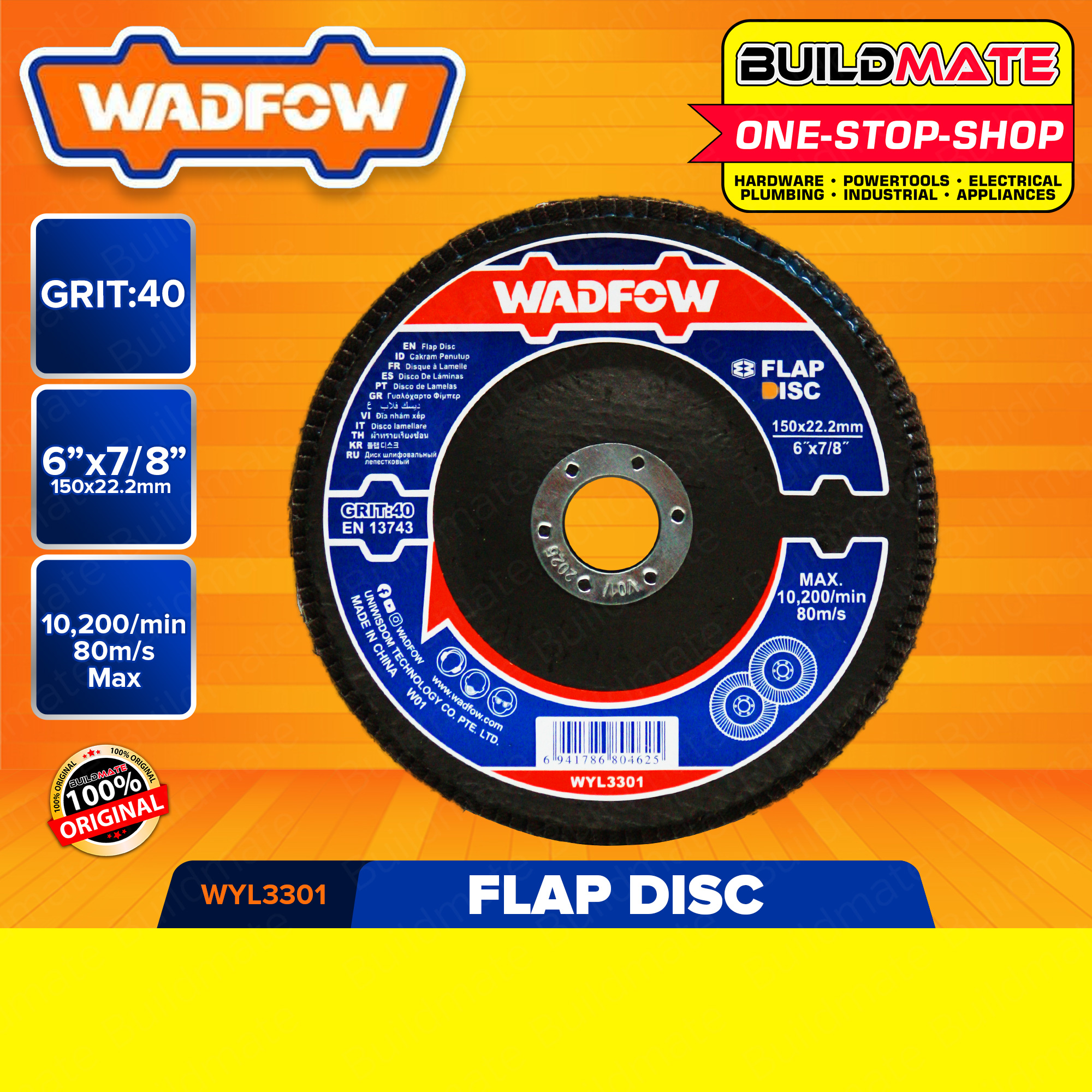 BUILDMATE Wadfow Flap Disc 5" Inch 6" Inch 40GRIT 60GRIT 80GRIT