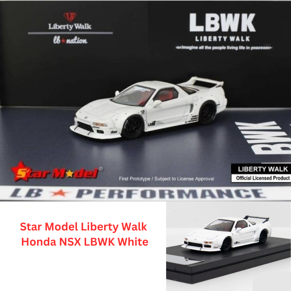 Star Model 1/64 Scale Liberty Walk Honda NSX LBWK White Die-cast Car ...