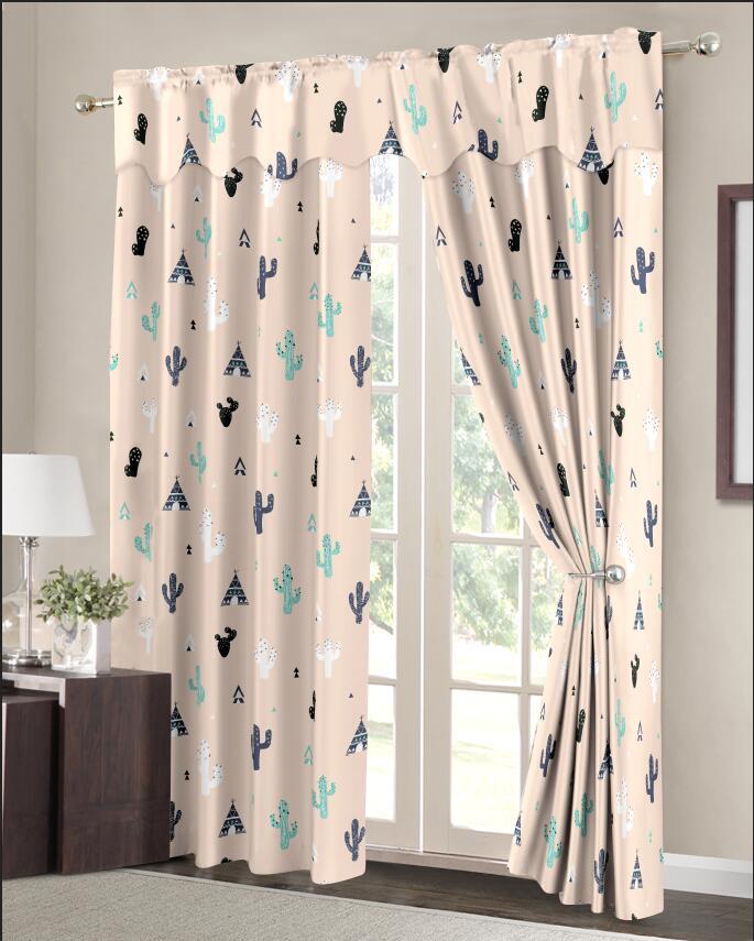 Colorfull Cute Pattern Ornamen Kitchen Window Curtains fashion curtain 1pc p1012