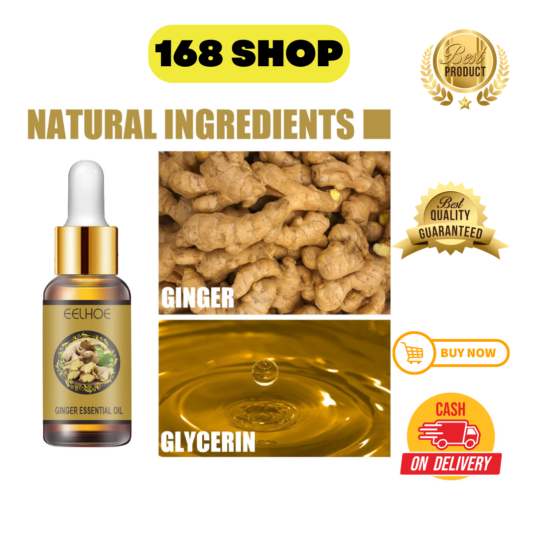 100 EELHOE 30ml Natural Drainage Ginger Essential Oil Plant Aroma Oil
