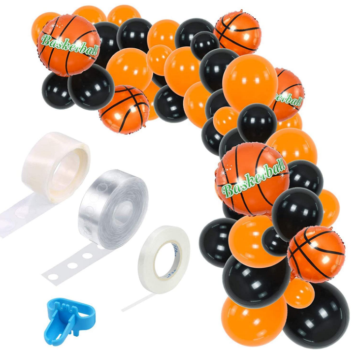 Basketball Theme Balloon Garland Arch Kit Black Orange Balloons for