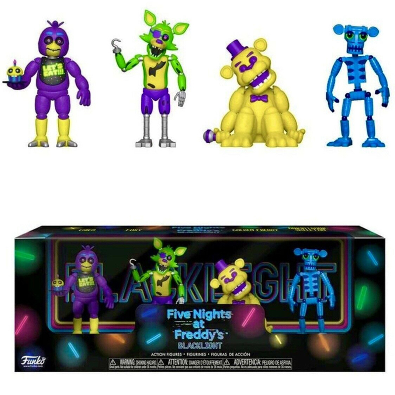 4pc Fnaf Figures Blacklight Balloon Boy Nightmare Fredbear Action