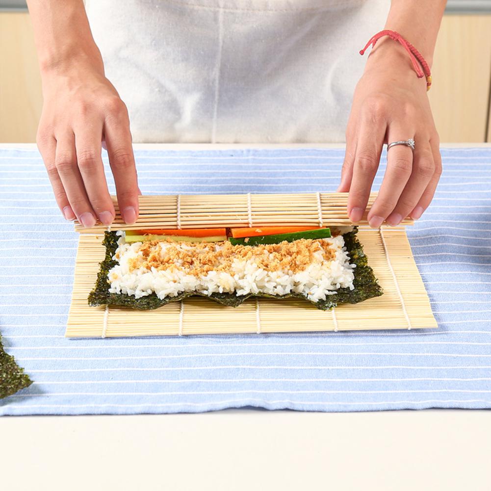 1Pcs Sushi Curtain Scroll Mat DIY Nori Rice Rollers Bamboo Sushi Making  Tools Kitchen Gadgets Cooking Accessories Sushi Spoon