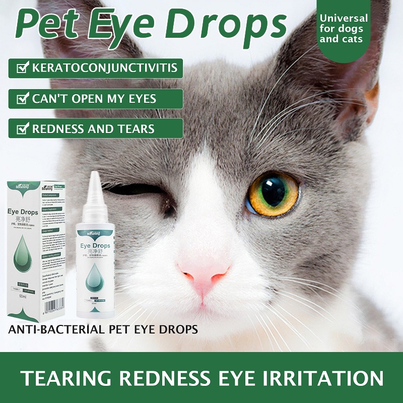 60 ml Pet Eye Drops For Dogs Cats Eyes Tear Stain Removing Dirt Anti