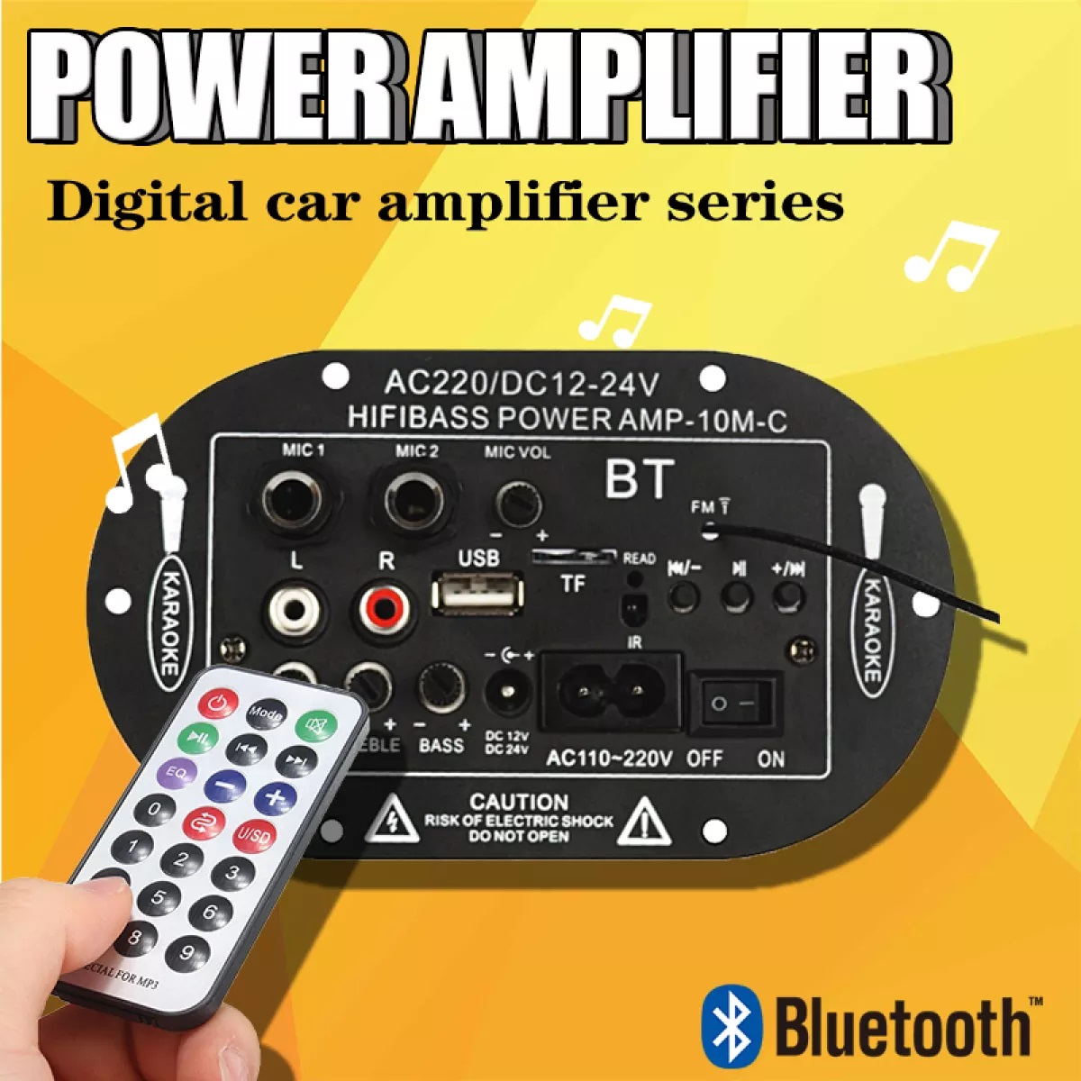 【COD/ready stock】 High qaulity Car Amplifiers Mobil Bluetooth 5.0 Hifi Penguat Daya Amplifier