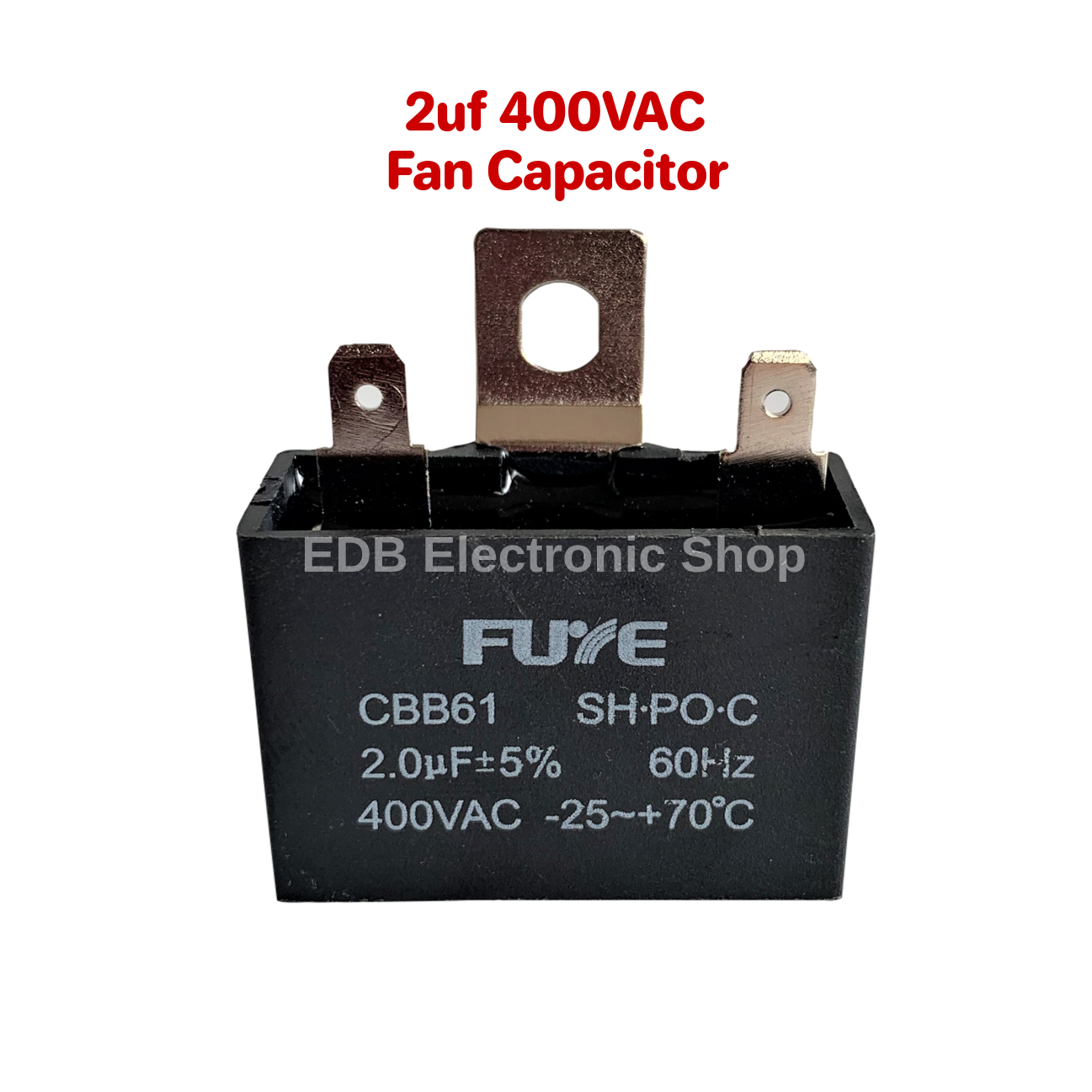 2uf 400VAC Fan Capacitor / 2uf Electric Fan Capacitor Terminal Type
