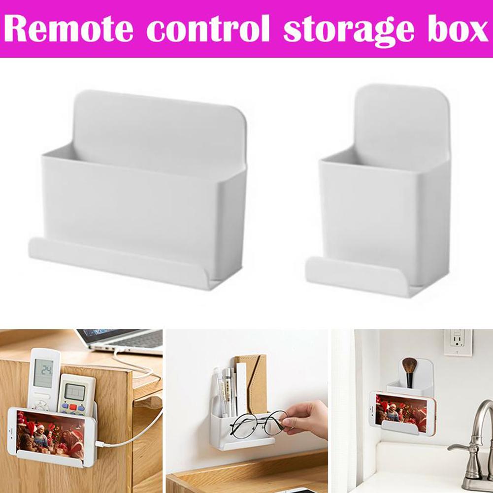 Wall-Mounted Storage Box Remote Control Storage Box Air Conditioning Remote Control TV Storage Box Phone Holder Self-Adhesive Wall Rack Storage Holder