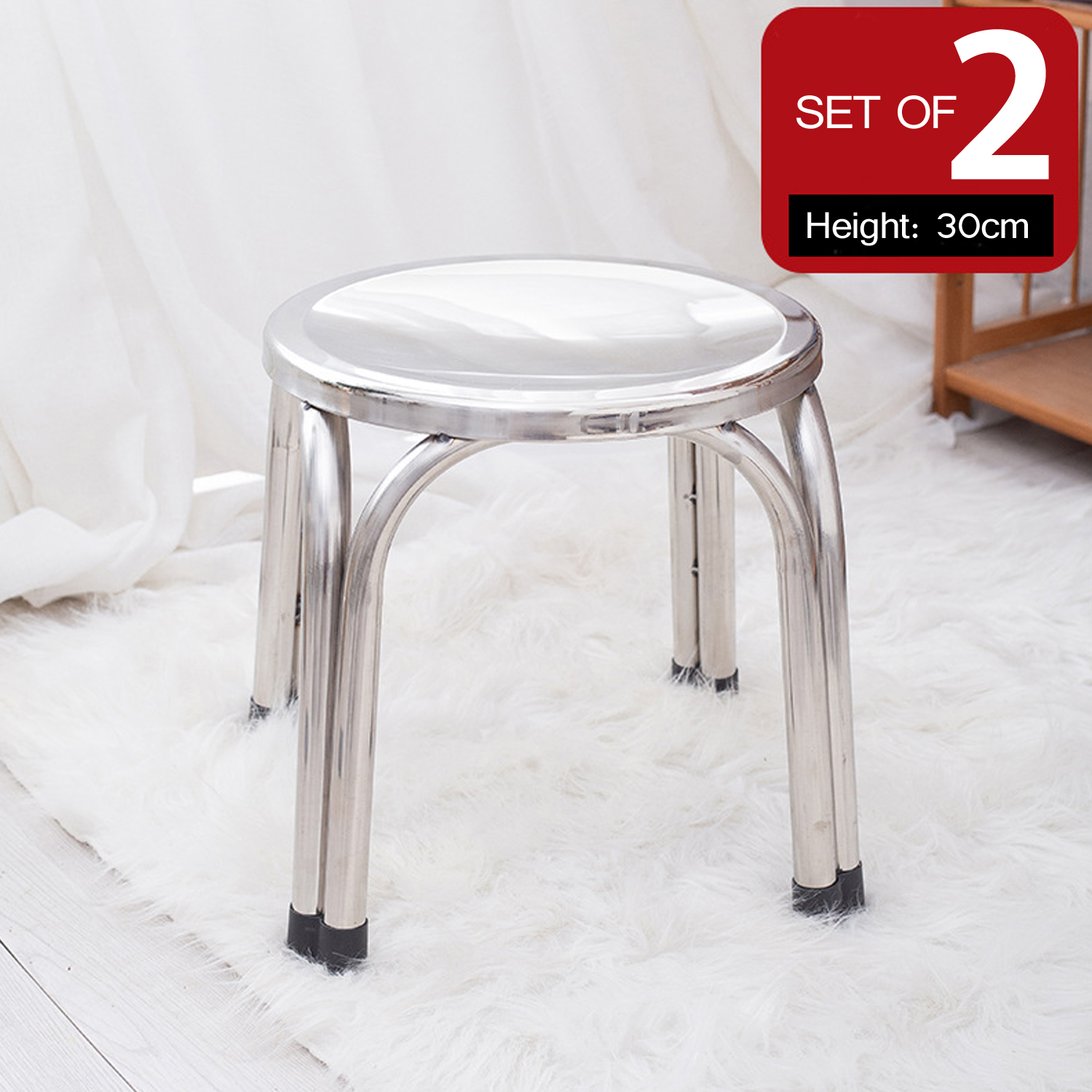 Home Element Stainless Steel 30CM Stool SET OF 2 Lazada PH