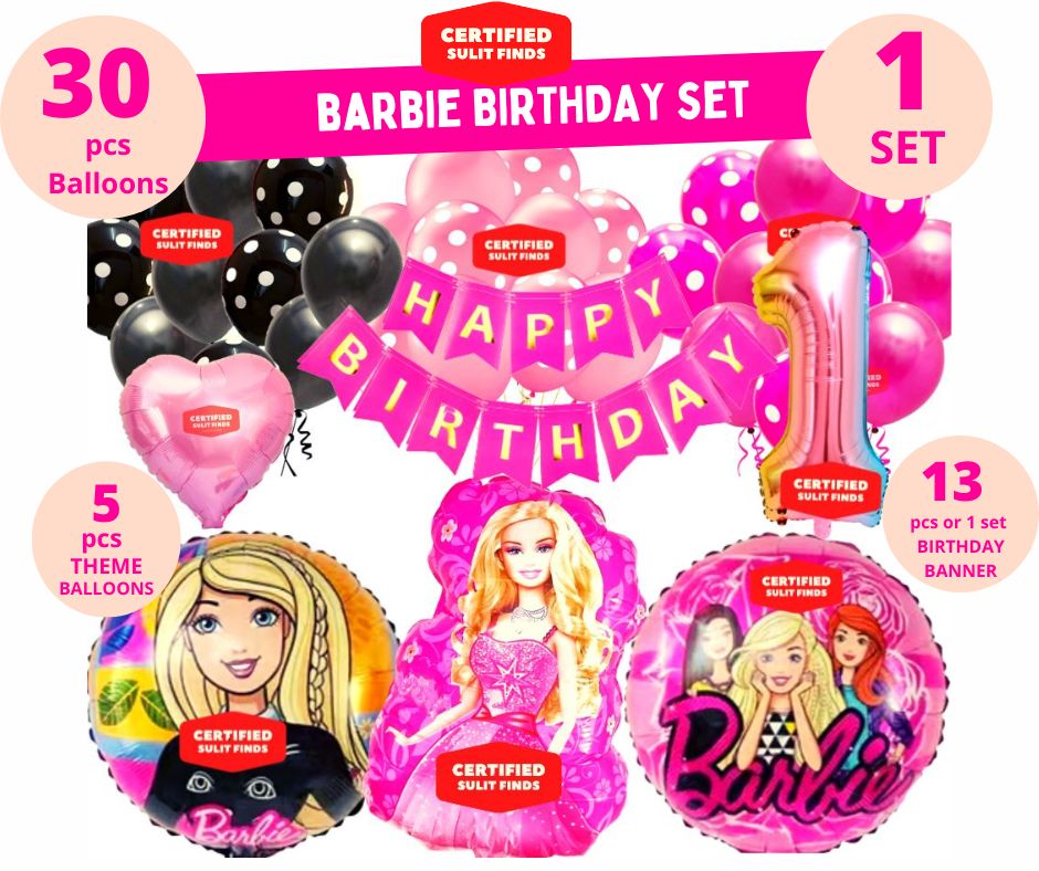 Barbies Theme Party Needs Set Barbies Balloons Party Decoration Barbies ...