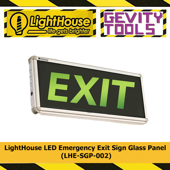 LightHouse LED Emergency Exit Sign Glass Panel (LHESGP002) Lazada PH