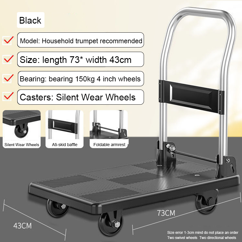 LOCKCATE Foldable trolley, pushcart heavy duty for delivery ,hand truck ...