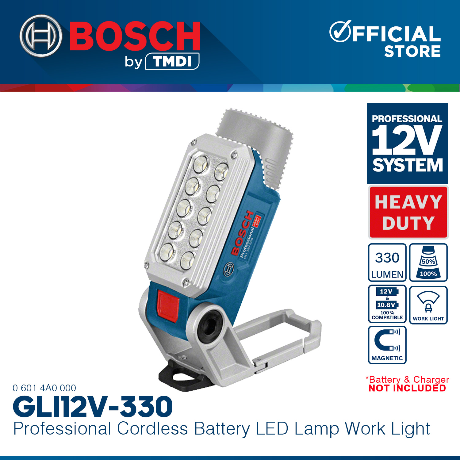 BOSCH Professional Lithium Ion LiIon Cordless Battery LED Lamp Work