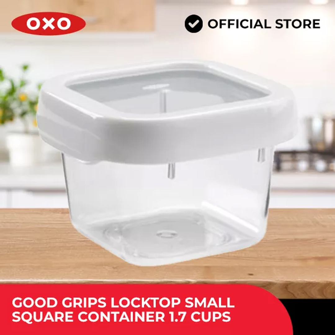 OXO Good Grips LockTop Container, Small Rectangle, 3.8 cup, White/Clear