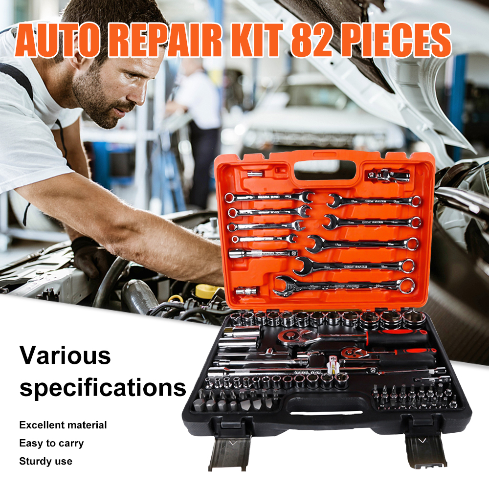 82PCS car repair tools socket wrench set heavy duty tools set original