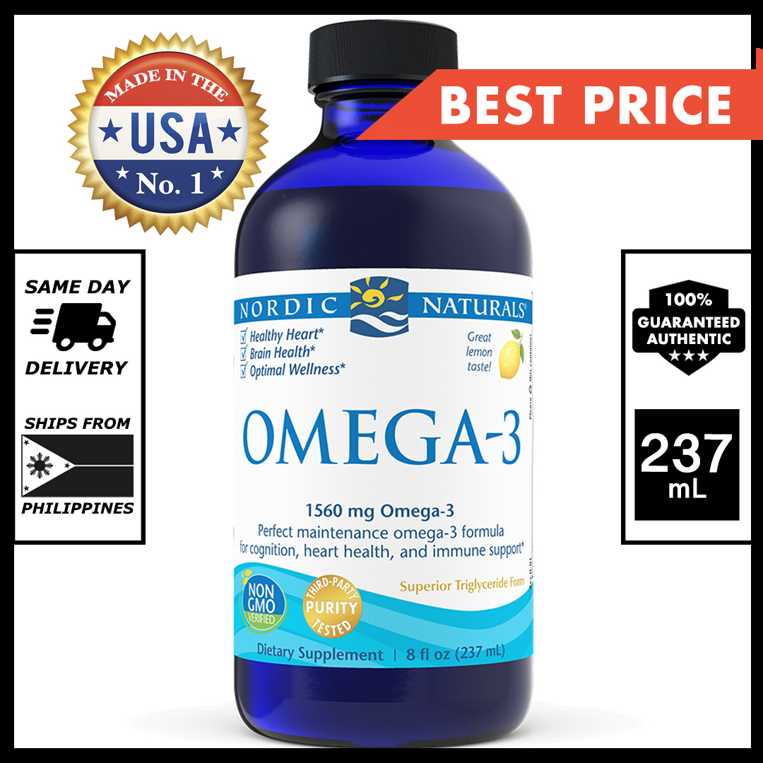 Nordic Naturals Liquid Omega-3, Lemon Flavor - 1560 mg Omega-3-8 oz - Fish  Oil Syrup - EPA \u0026 DHA - Immune Support, Brain \u0026 Heart Health, Optimal  Wellness - Non-GMO - 48 Servings | Lazada PH