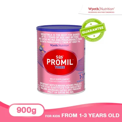 Wyeth® S-26® PROMIL® THREE Milk Supplement for Kids 1-3 Years Old Can 900g x 1