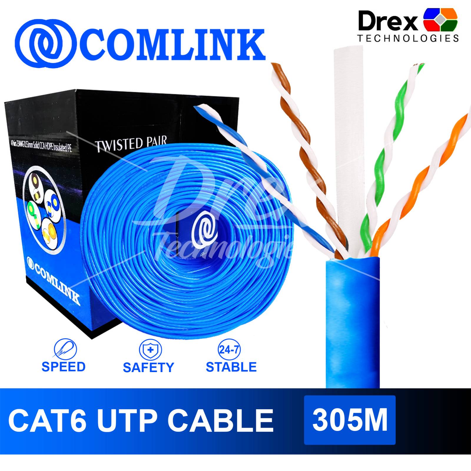 305M Comlink 305M Cat6 UTP Cable CCA Blue Lazada PH