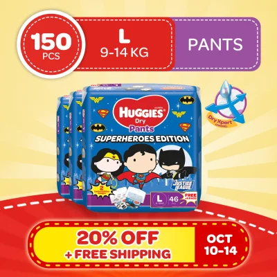 Huggies Dry Pants Superheroes Edition Large - 50 pcs x 3 Packs