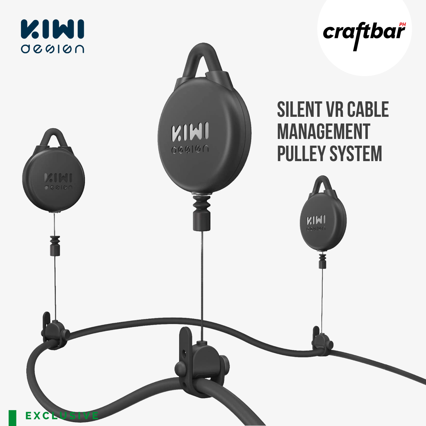 VR Cable Management Pulley System by KIWI Design (compatible with