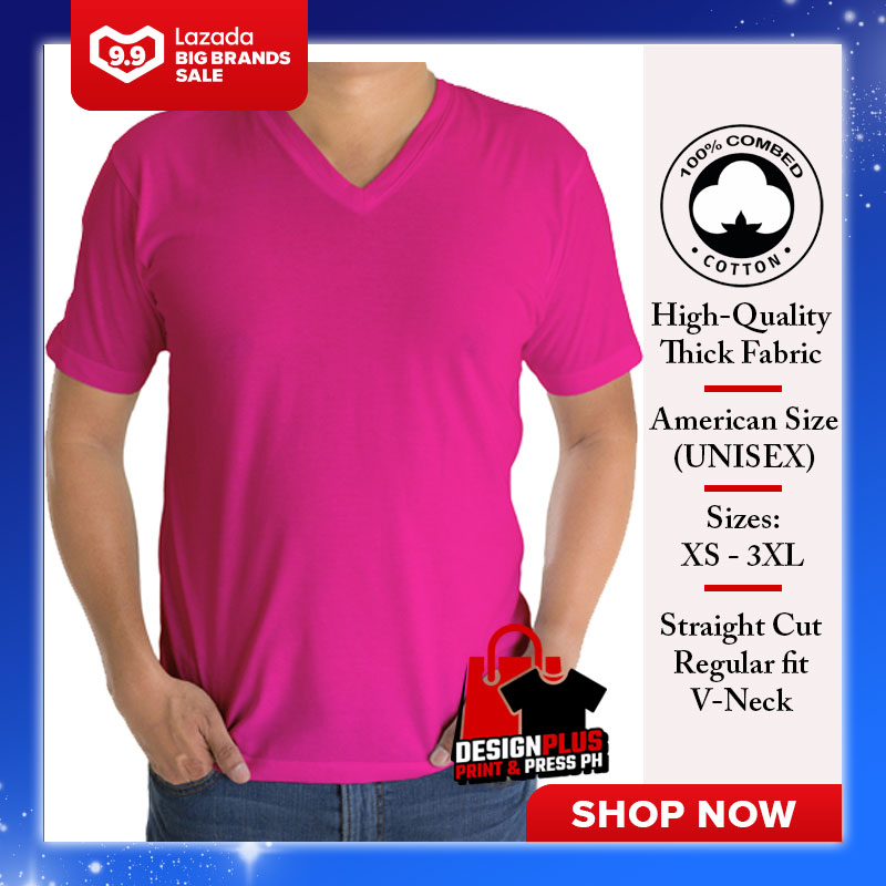 pink v neck t shirt mens