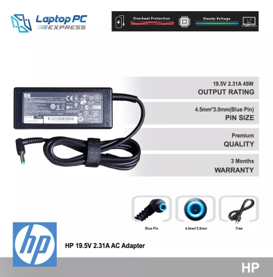 HP Laptop notebook charger 19.5v 2.31a 45w 4.5mm x 3.0mm for HP 15-ac180, HP 17-p143, 17-p033 15-ac174 , 15-ac197