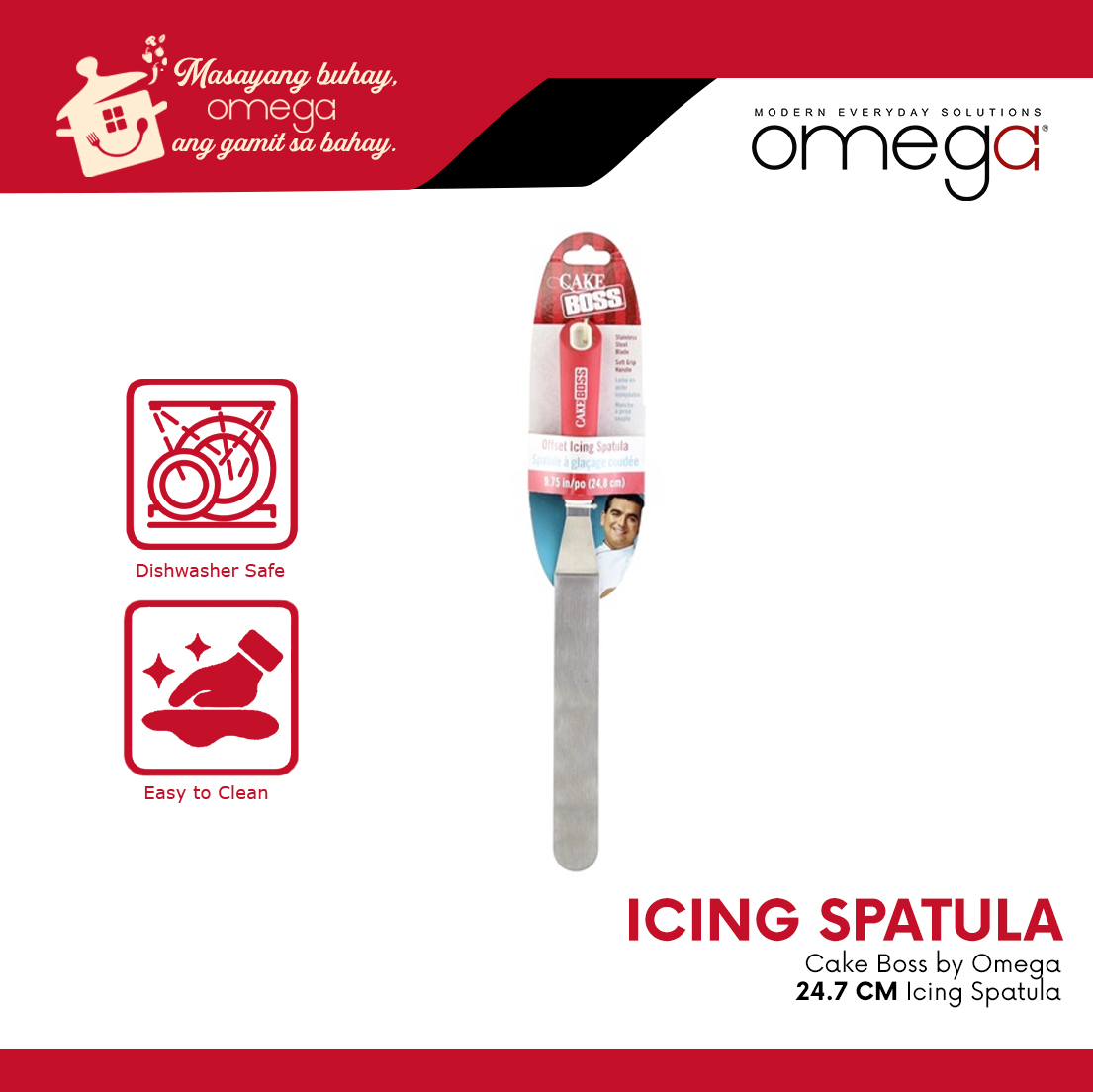 Cake Boss by Omega Icing Spatula 24.7cm Stainless Dishwasher Safe