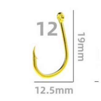 Golden High Carbon Steel Fishing Hook with Loop Handle and Barbed Sea  Fishing Hook Strong100PCS