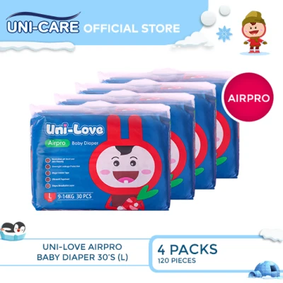 UniLove Airpro Baby Diaper 30's (Large) Pack of 4