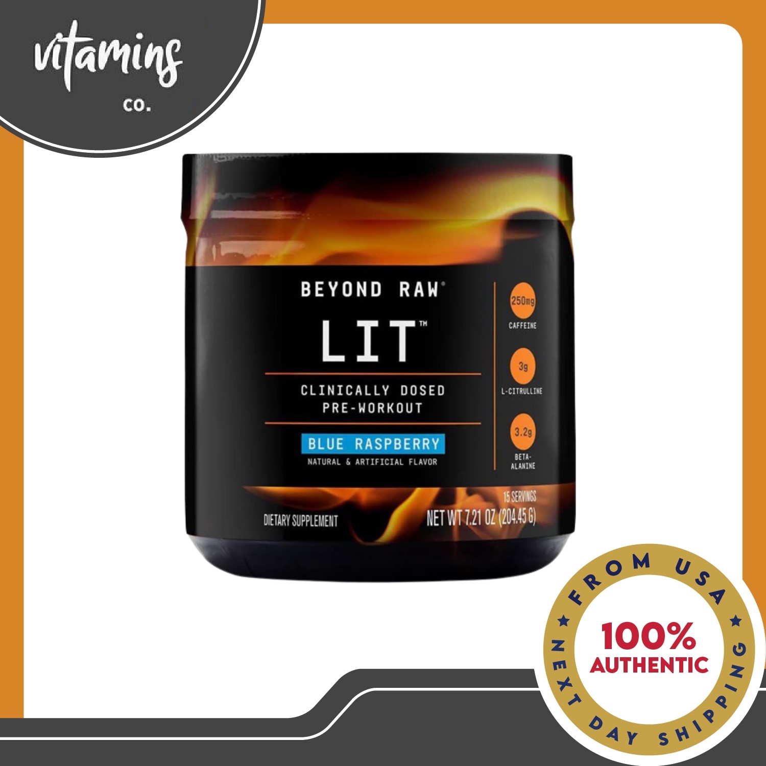 GNC Beyond Raw LIT Clinically Dosed PreWorkout Powder, Jolly Rancher Blue Raspberry (15