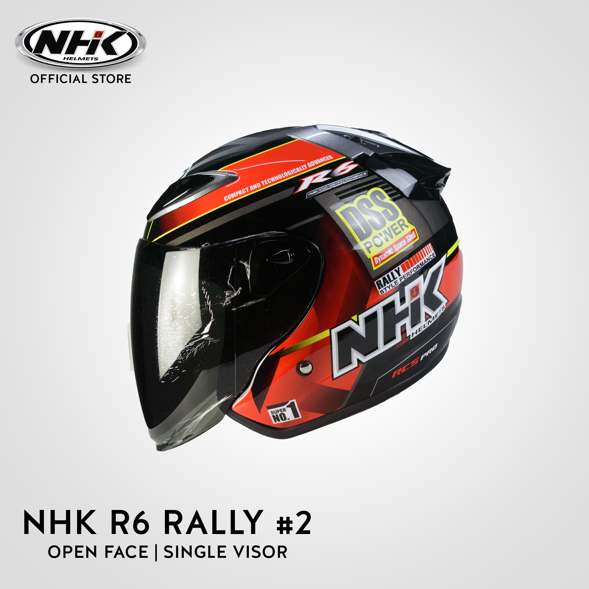 NHK Helmets R6 Rally 2 Red Open Face Single Visor NHK Helmets Official Lazada PH