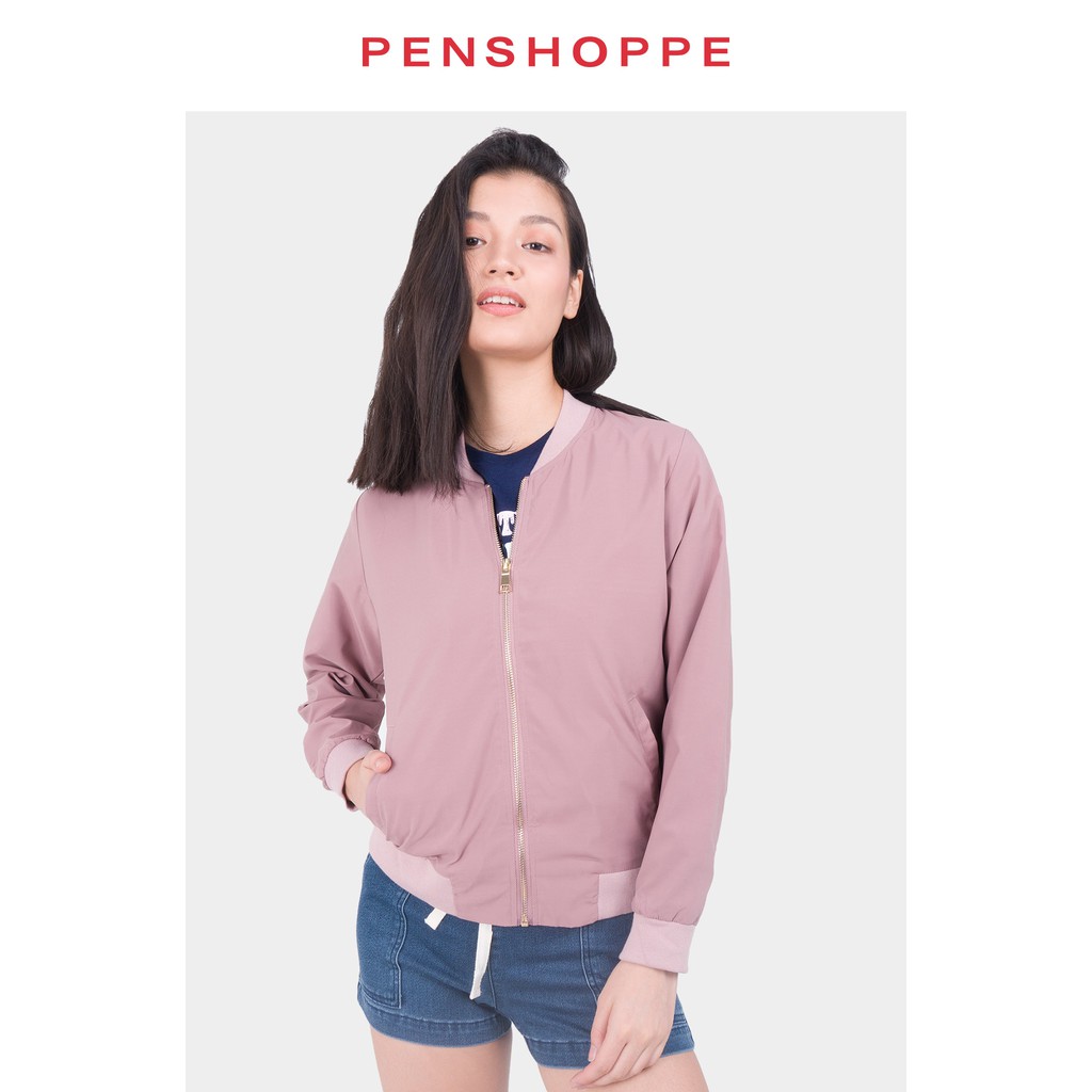 penshoppe bomber jacket pink