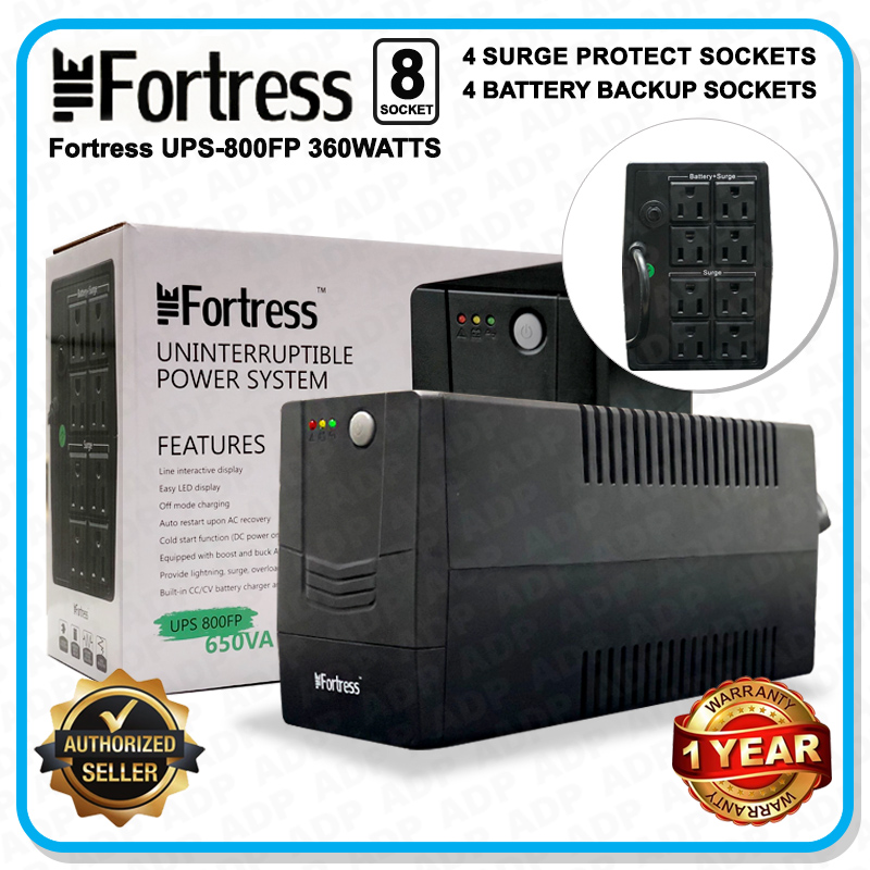 Fortress UPS800FP 650va 8 Sockets UPS (Uninterruptible Power Supply
