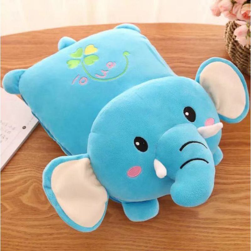 Elephant pillow clearance with blanket