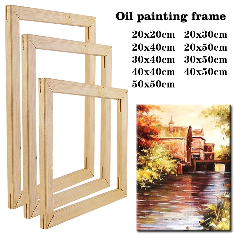 DIY Picture Canvas Oil Painting Wood Frame Diamond Painting Solid Wood