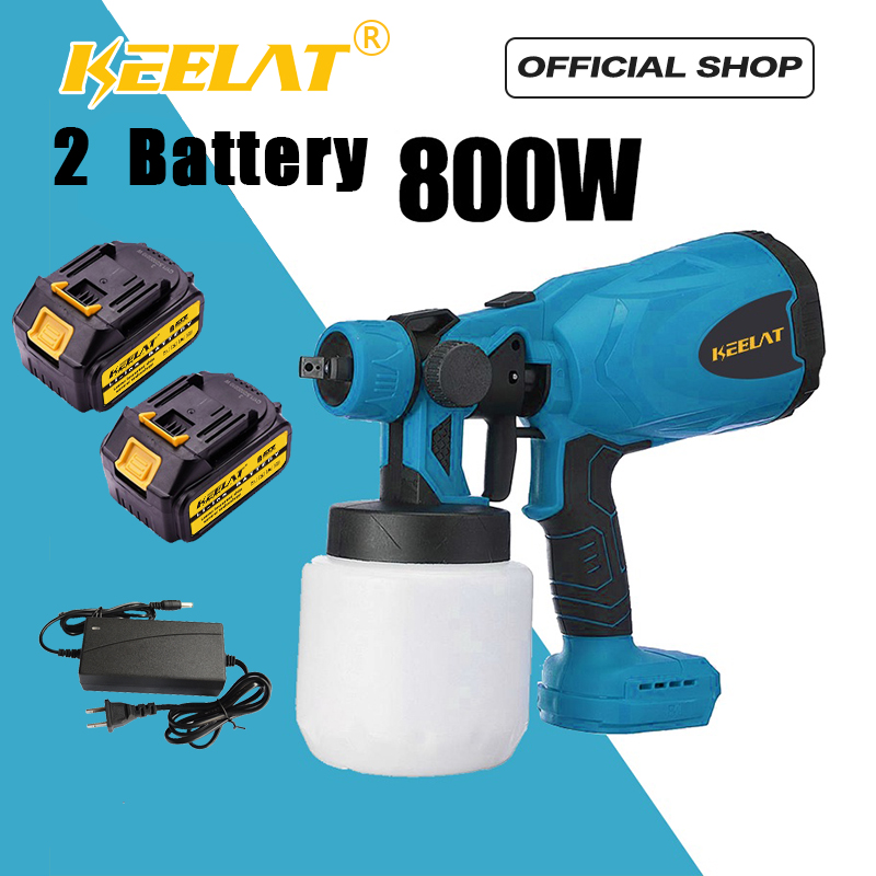 KEELAT KESG001 800W Cordless Electric Spray Gun 800ml High Power Paint Keelat kesg001 800w cordless electric spray gun 800ml high power paint