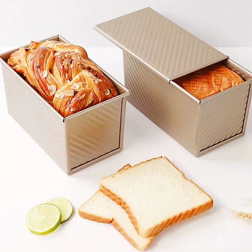 Steel Non-stick Bellows Cover Toast Box Mold Rectangular Loaf Pan