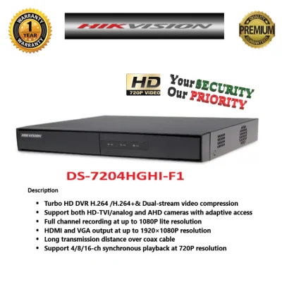 DS-7204HGHI-F1 TURBO HD DVR 4CH - HIKVISION - PROFESSIONAL DVR - fast selling